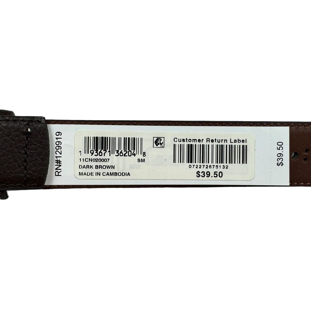 Club Room Mens Casual Brogue Dress Belt Brown S 30-32 - Picture 3 of 4